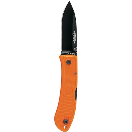 Ka-Bar Knives 2024 Ka-Bar Dozier Folding Hunter-Blaze Orange, Black Pocket Clip KAB-4062BO
